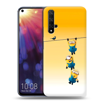 Силиконовый чехол на Huawei Nova 5T с принтом Миньоны