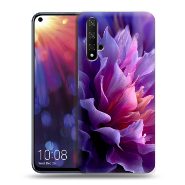 Силиконовый чехол на Huawei Nova 5T с принтом женский цветы