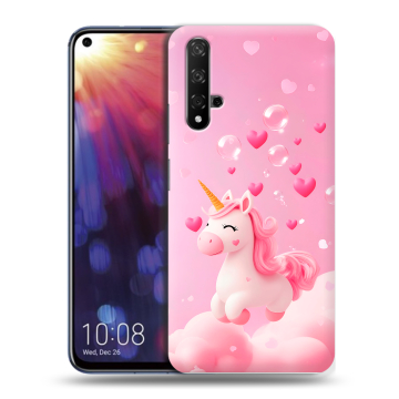 Силиконовый чехол на Huawei Nova 5T с принтом Единорог