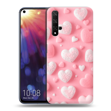 Силиконовый чехол на Huawei Nova 5T с принтом Сердечки