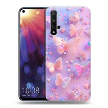 Силиконовый чехол на Huawei Nova 5T с принтом Бабочки