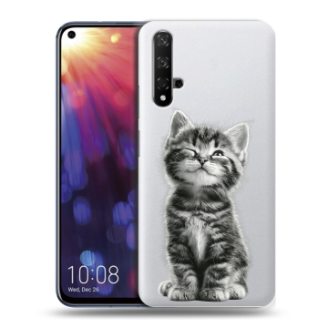 Силиконовый чехол на Huawei Nova 5T с принтом Котенок