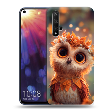 Силиконовый чехол на Huawei Nova 5T с принтом Милая сова Силиконовый чехол на Huawei Nova 5T с принтом Милая сова