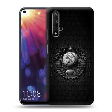 Силиконовый чехол на Huawei Nova 5T с принтом Герб Флаг СССР