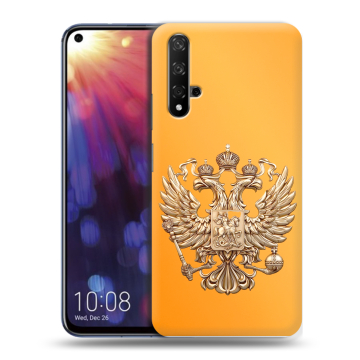 Силиконовый чехол на Huawei Nova 5T с принтом Герб Флаг России Силиконовый чехол на Huawei Nova 5T с принтом Герб Флаг России