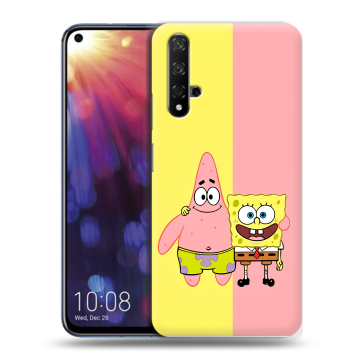 Силиконовый чехол на Huawei Nova 5T с принтом Спанч боб Спанчбоб