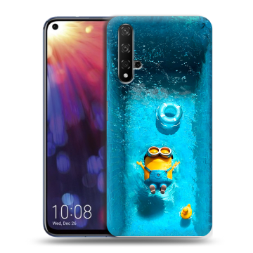 Силиконовый чехол на Huawei Nova 5T с принтом Миньоны