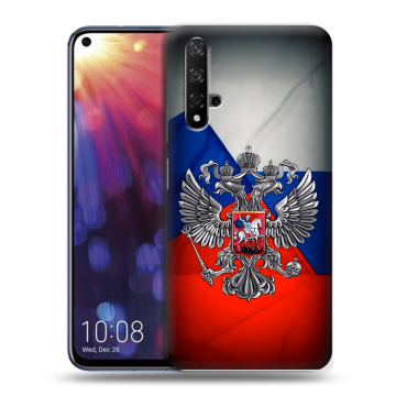 Силиконовый чехол на Huawei Nova 5T с принтом Флаг России