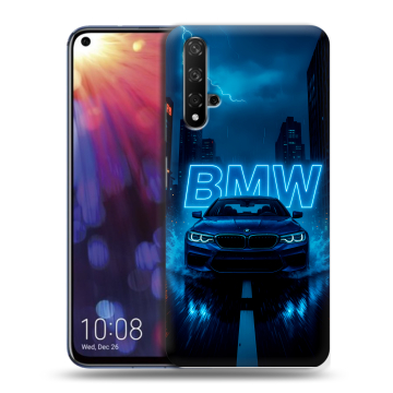 Силиконовый чехол на Huawei Nova 5T с принтом BMW БМВ