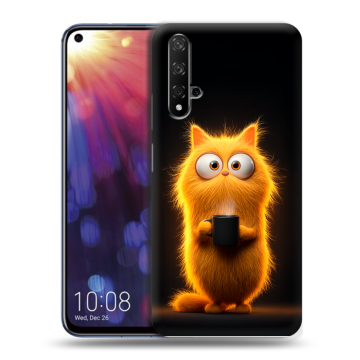 Силиконовый чехол на Huawei Nova 5T с принтом Смешной кот