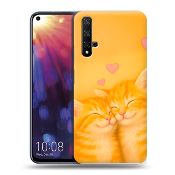 Силиконовый чехол на Huawei Nova 5T с принтом Милые котята