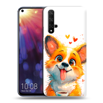 Силиконовый чехол на Huawei Nova 5T с принтом корги