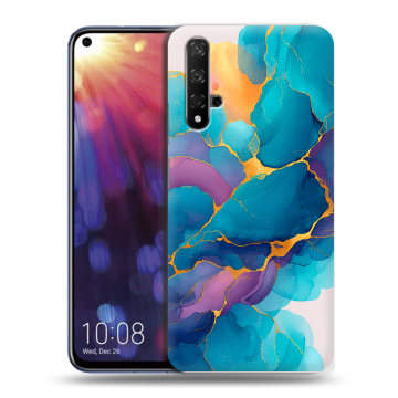Силиконовый чехол на Huawei Nova 5T с принтом Мрамор блестки Силиконовый чехол на Huawei Nova 5T с принтом Мрамор блестки