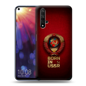 Силиконовый чехол на Huawei Nova 5T с принтом Флаг Герб СССР Силиконовый чехол на Huawei Nova 5T с принтом Флаг Герб СССР