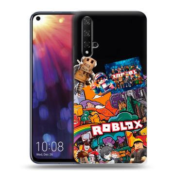 Силиконовый чехол на Huawei Nova 5T с принтом Roblox Роблокс