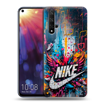 Силиконовый чехол на Huawei Nova 5T с принтом Nike Найк Силиконовый чехол на Huawei Nova 5T с принтом Nike Найк
