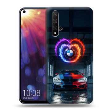 Силиконовый чехол на Huawei Nova 5T с принтом BMW БМВ