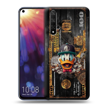 Силиконовый чехол на Huawei Nova 5T с принтом Дональд Дак Доллар