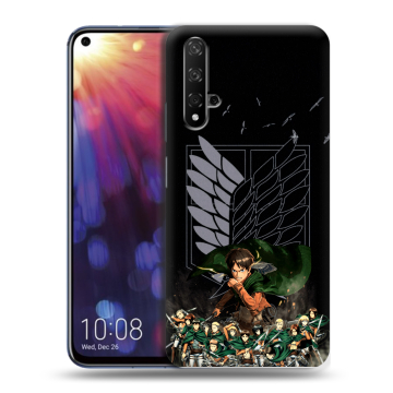 Силиконовый чехол на Huawei Nova 5T с принтом Атака титанов