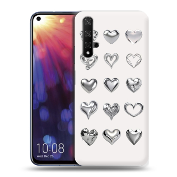 Силиконовый чехол на Huawei Nova 5T с принтом Y2K сердечки