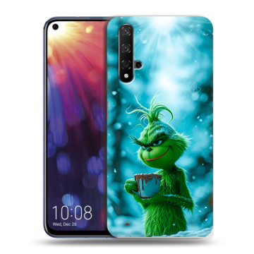 Силиконовый чехол на Huawei Nova 5T с принтом Новый год гринч Силиконовый чехол на Huawei Nova 5T с принтом Новый год гринч