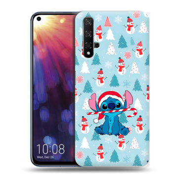 Силиконовый чехол на Huawei Nova 5T с принтом Стич Новый год Силиконовый чехол на Huawei Nova 5T с принтом Стич Новый год
