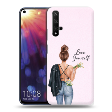 Силиконовый чехол на Huawei Nova 5T с принтом женский
