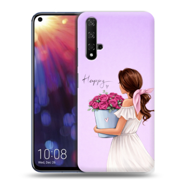 Силиконовый чехол на Huawei Nova 5T с принтом женский