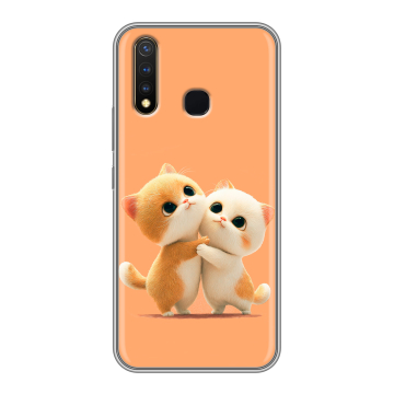 Силиконовый чехол на Vivo Y19 с принтом Милые котики Силиконовый чехол на Vivo Y19 с принтом Милые котики
