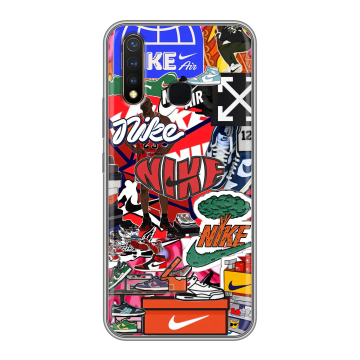 Силиконовый чехол на Vivo Y19 с принтом Найк Nike яркий