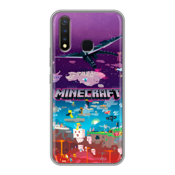 Силиконовый чехол на Vivo Y19 с принтом Майнкрафт Minecraft