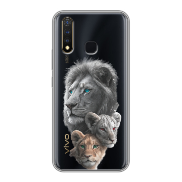 Силиконовый чехол на Vivo Y19 с принтом Львы Силиконовый чехол на Vivo Y19 с принтом Львы