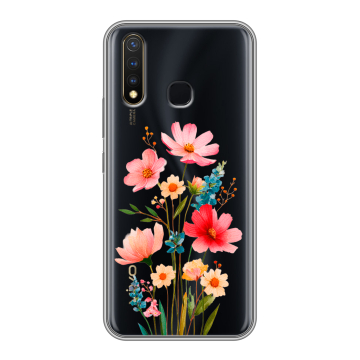 Силиконовый чехол на Vivo Y19 с принтом Цветы Силиконовый чехол на Vivo Y19 с принтом Цветы