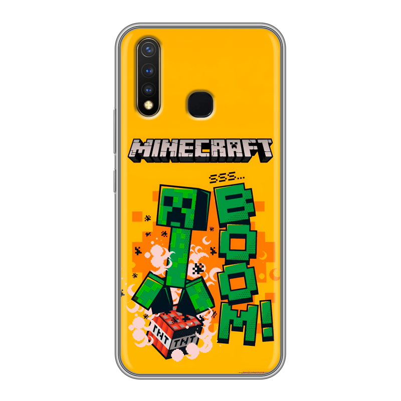 Силиконовый противоударный чехол на Vivo Y19 с принтом Майнкрафт Minecraft Силиконовый противоударный чехол на Vivo Y19 с принтом Майнкрафт Minecraft