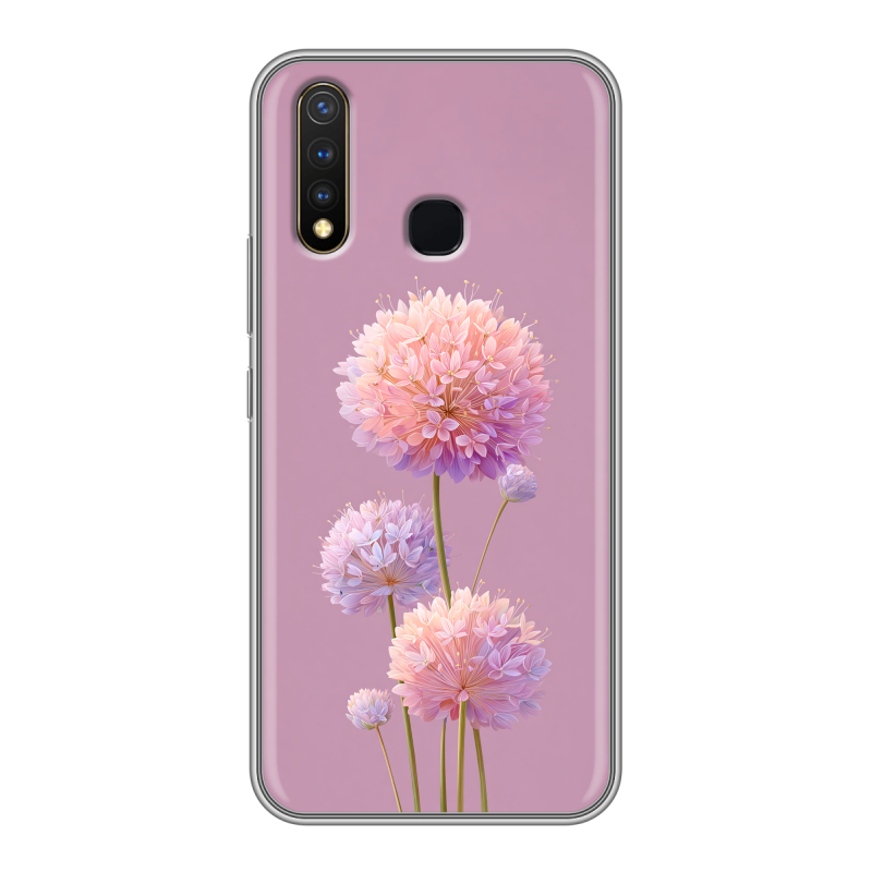 Силиконовый чехол на Vivo Y19 с принтом Цветы Силиконовый чехол на Vivo Y19 с принтом Цветы