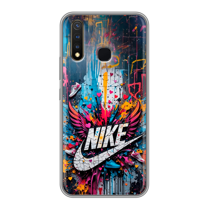 Силиконовый противоударный чехол на Vivo Y19 с принтом Nike Найк Силиконовый противоударный чехол на Vivo Y19 с принтом Nike Найк