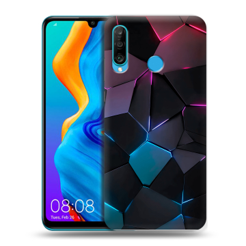 Силиконовый чехол на Huawei Honor 20S с принтом Геометрия неона