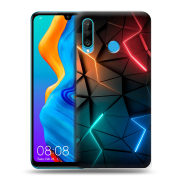 Силиконовый чехол на Huawei Honor 20S с принтом Абстракция неон