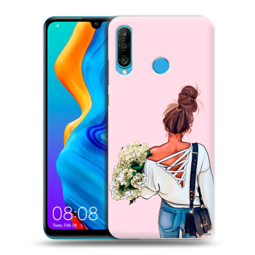 Силиконовый чехол на Huawei Honor 20S с принтом Девушка и букет