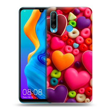 Силиконовый чехол на Huawei Honor 20S с принтом Сердечки