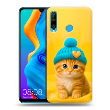 Силиконовый чехол на Huawei Honor 20S с принтом Котенок в шапке