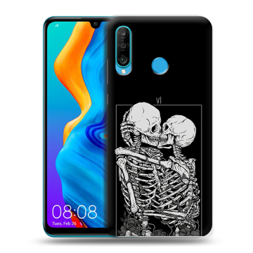Силиконовый чехол на Huawei Honor 20S с принтом Поцелуй скелетов