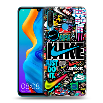 Силиконовый чехол на Huawei Honor 20S с принтом найк nike черный Силиконовый чехол на Huawei Honor 20S с принтом найк nike черный