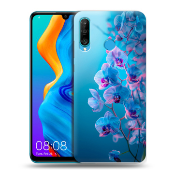 Силиконовый чехол на Huawei Honor 20S с принтом голубые орхидеи