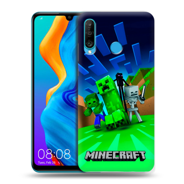 Силиконовый чехол на Huawei Honor 20S с принтом Майнкрафт Силиконовый чехол на Huawei Honor 20S с принтом Майнкрафт