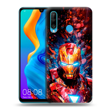 Силиконовый чехол на Huawei Honor 20S с принтом Железный человек Ironman