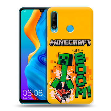 Силиконовый чехол на Huawei Honor 20S с принтом Майнкрафт Minecraft