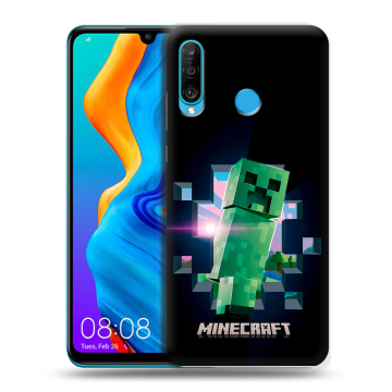Силиконовый чехол на Huawei Honor 20S с принтом Майнкрафт Minecraft
