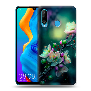 Силиконовый чехол на Huawei Honor 20S с принтом Цветы и мрамор Силиконовый чехол на Huawei Honor 20S с принтом Цветы и мрамор