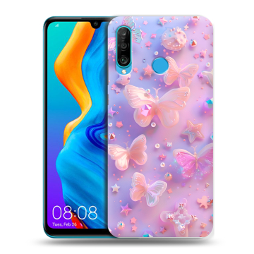 Силиконовый чехол на Huawei Honor 20S с принтом Бабочки Силиконовый чехол на Huawei Honor 20S с принтом Бабочки